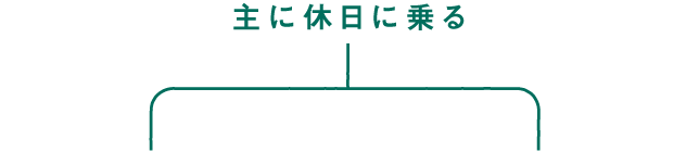 主に休日に乗る