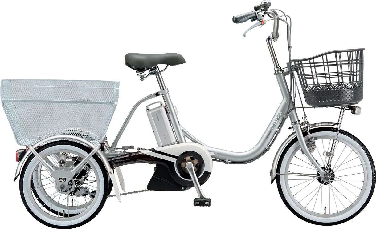 買い物向け電動アシスト自転車 アシスタワゴン M.ブリリアントシルバー色の写真