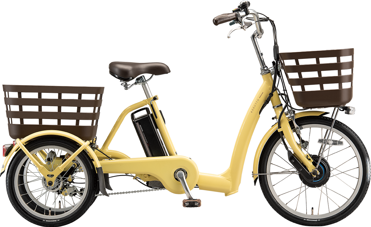 買い物向け電動アシスト自転車 ラクットワゴン E.ヴィンテージイエロー色の写真