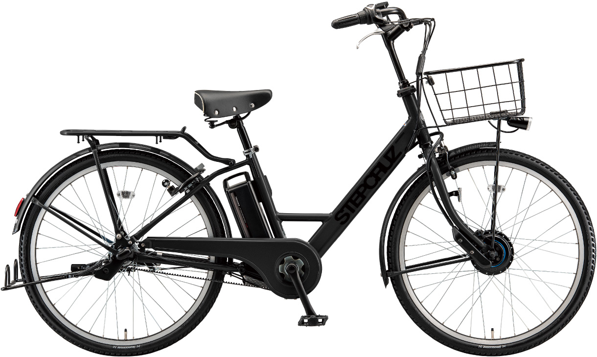 通学・通勤向け電動アシスト自転車 ステップクルーズ e T.Xクロツヤケシ(ツヤ消しカラー)色の写真